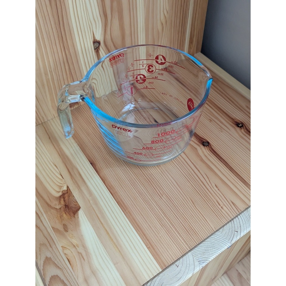 Pyrex 4-Cup Glass Measuring Cup 100 Year Anniversary - Clean! Made in USA